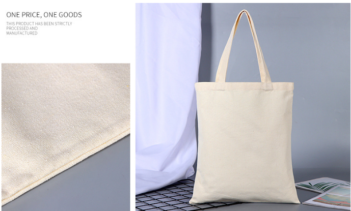 White Navy Eco Canvas Bags Shopping Tote Bag For School Kids