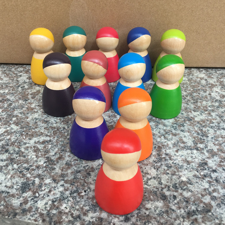 6cm Large Pastel Rainbow Stacker Nesting Rainbow Block Set