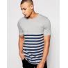 Buy cheap Cool Mens Striped Short Sleeve Shirt , Oversized Workout Shirt Machine Wash from wholesalers