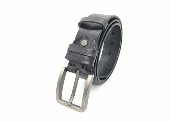 Buy cheap BRACHI Single Prong Buckle Mens Casual Leather Belt / Jeans Black Belt from wholesalers
