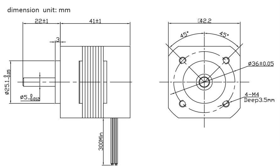 4000rpm Square Bldc Motor Permanent Magnet 12V 24V 26W With 120 Degree Angle