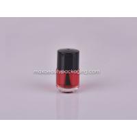 Buy cheap 7ml round nail polish bottle shiny black cap flat brush nail polish packaging product