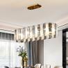 Buy cheap Luxury living room chandeliers blue glass hanging lamp rectangle chandelier kitchen lights hanging(WH-CY-194) from wholesalers