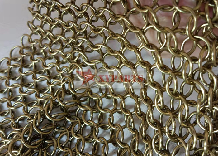 1.0x8mm Ring Chainmail Curtain Brass Material Metal In Sound Stage