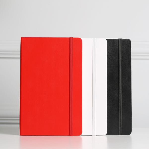 Buy cheap Black / Red / Black PU Leather Journal , 192 Pages Hardcover Dotted Notebook from wholesalers