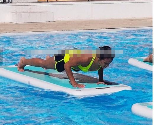 Buy cheap Color Customized Inflatable Tumbling Mat , Inflatable Yoga Mat For Groud / Water from wholesalers