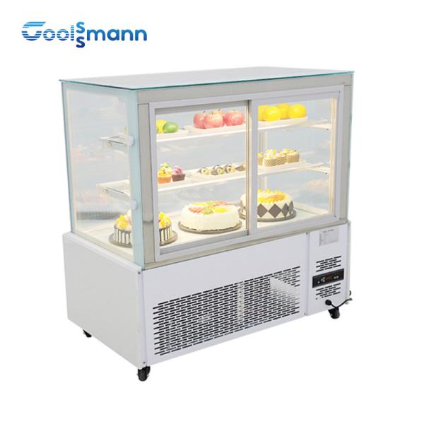 Buy cheap White LED Cake Cooler Fridge , Right Angle 53.5 Inch Height Cake Display Cabinet from wholesalers