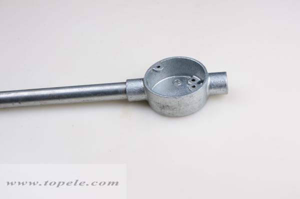Buy cheap GI Malleable Iron Circular Junction Box GI Pipe Fittings Two Way Through Box from wholesalers