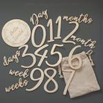 Reusable Baby Wooden Milestone Blocks Newborn 2 Month Old Milestones
