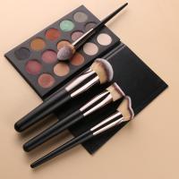 Buy cheap 4pcs Facial Makeup Brush Black Handle Soft Synthetic Hair Vegan Blending product