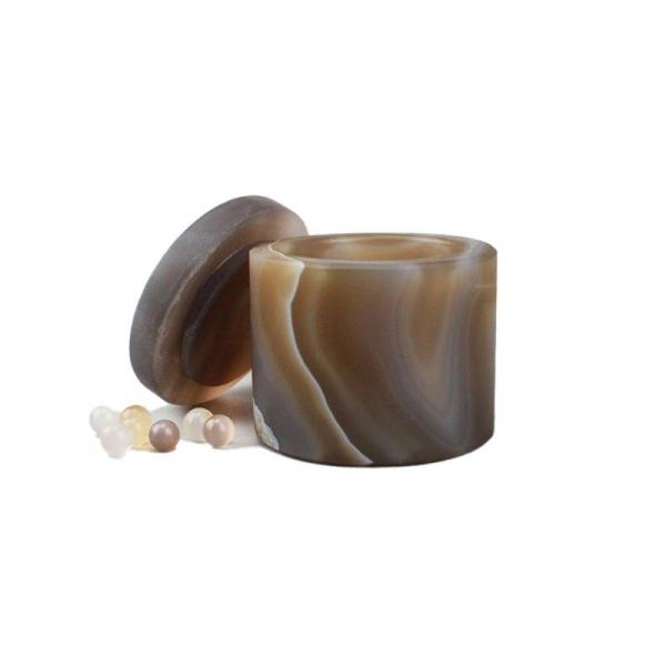 Buy cheap Etched Agate Jar Peach Druzy Agate Agate Tube Jar from wholesalers
