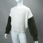 100% Cotton Custom Made Sweaters Color Matching Cozy Puff Sleeve Sweater For