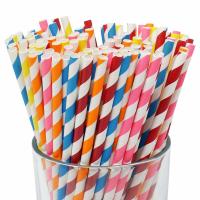 Buy cheap Colorful Assorted Striped Paper Straws To Decorate Birthday Parties Baby Showers product