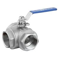 Buy cheap L / T Port Three Way Ball Valve Thread Reduced Bore 1/4" 1000PSI product