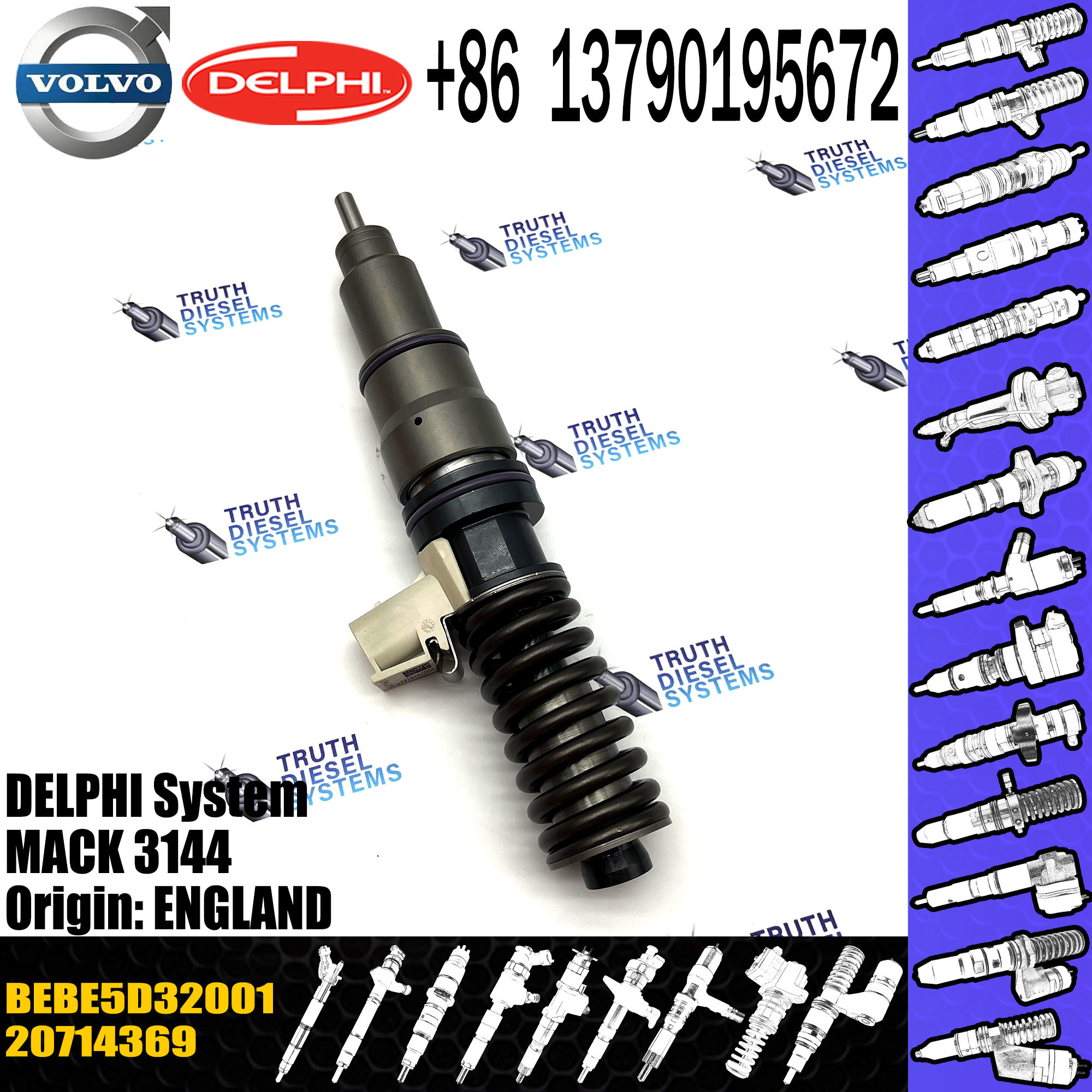 High Quality Diesel Fuel Injector 20714369 BEBE5D32001 For 3144