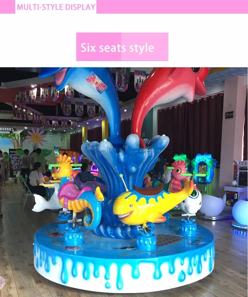ODM Coin Operated Carousel Ride Amusement Park Horse Carousel Kiddie Ride