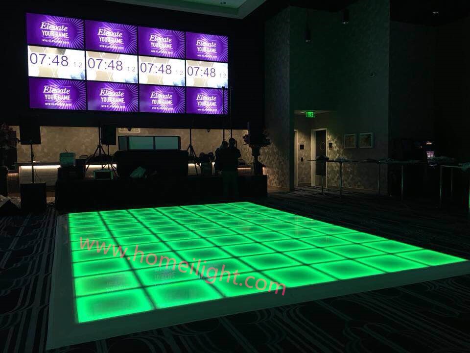 Portable Toughened Glass Tiles Wireless LED DMX512 Dance Floor for Night Club Events