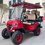 Red Modern 4 Seater Golf Cart for Family Outings and Group Tours Ground