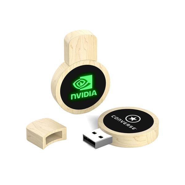 Buy cheap LED Engraving Logo Wooden USB Flash Drive USB2.0/3.0 Interface Type Natural Wood from wholesalers