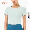 Buy cheap Women Workout Activewear T Shirts Athletic T Shirts Nylon Tops SGS from wholesalers