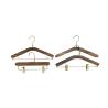 Buy cheap Luxury Wood Bedroom Closet Hanger Walnut Colour with Brass Metal Hook from wholesalers