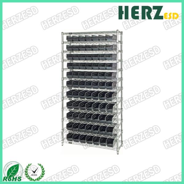Customized ESD Storage Shelves , Industrial Wire Shelving System Resistance 10e6