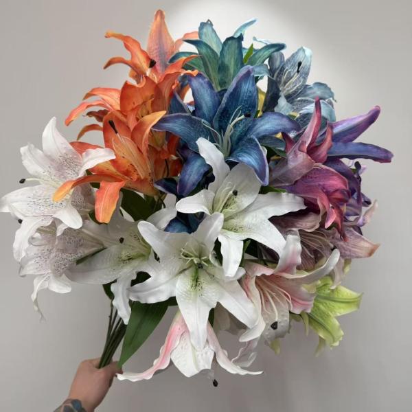 Buy cheap Lily flower home wedding artificial flower living room decoration home photography prop flower arrangement from wholesalers