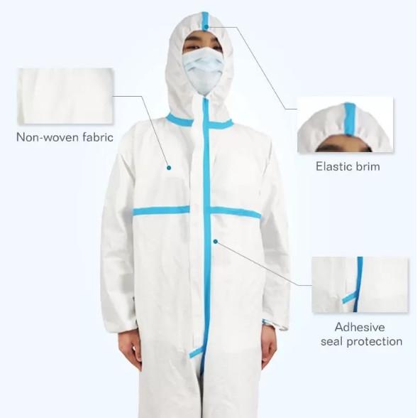 Buy cheap PP PE SMS Disposable Coverall Suit Excellent Liquid Penetration Resistance from wholesalers