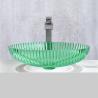 Buy cheap Transparent Green Glass Vessel Basins Cabinet Sink For Bathroom Decoration from wholesalers
