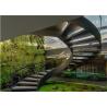 Buy cheap 700 - 1800mm Width Curved Wooden Staircase With Tempered Glass Railing from wholesalers
