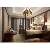 Buy cheap Light Green Living Room Wallpaper Rustic Style with Red Floral Pattern , 0.53 product