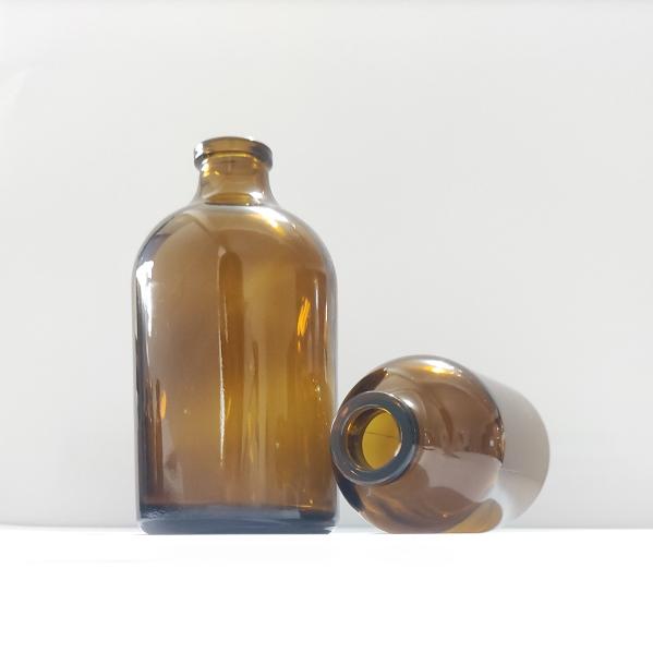 Buy cheap Sodium Calcium Borosilicate Molded Glass Vial 50ml 100ml Amber Glass Pharmaceutical Bottle from wholesalers