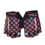 Outdoor Sports Bike Half Finger Gloves Customized Label Bright Color Printed