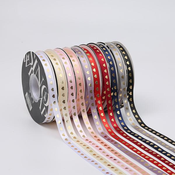 Heart Shape Design Satin Ribbon For Gift Wrapping Christmas Decoration 10mm
