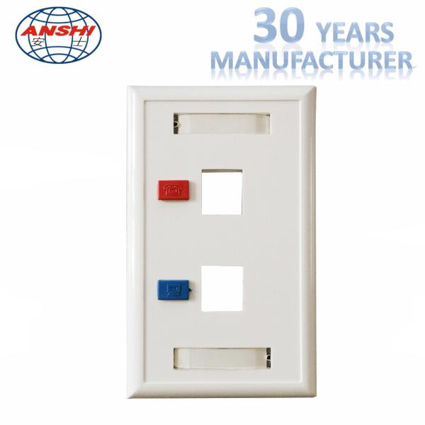 Buy cheap Telecommunication 2 Port Faceplate Prevent Dust High Strength Resistance from wholesalers