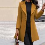 MID Length Woolen Coats For Women Korean Version Wool Lapel Thin Winter Coat