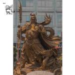 Bronze Guan Gong Statue Guan Yu Copper Sculpture Chinese Martial Saint Outdoor
