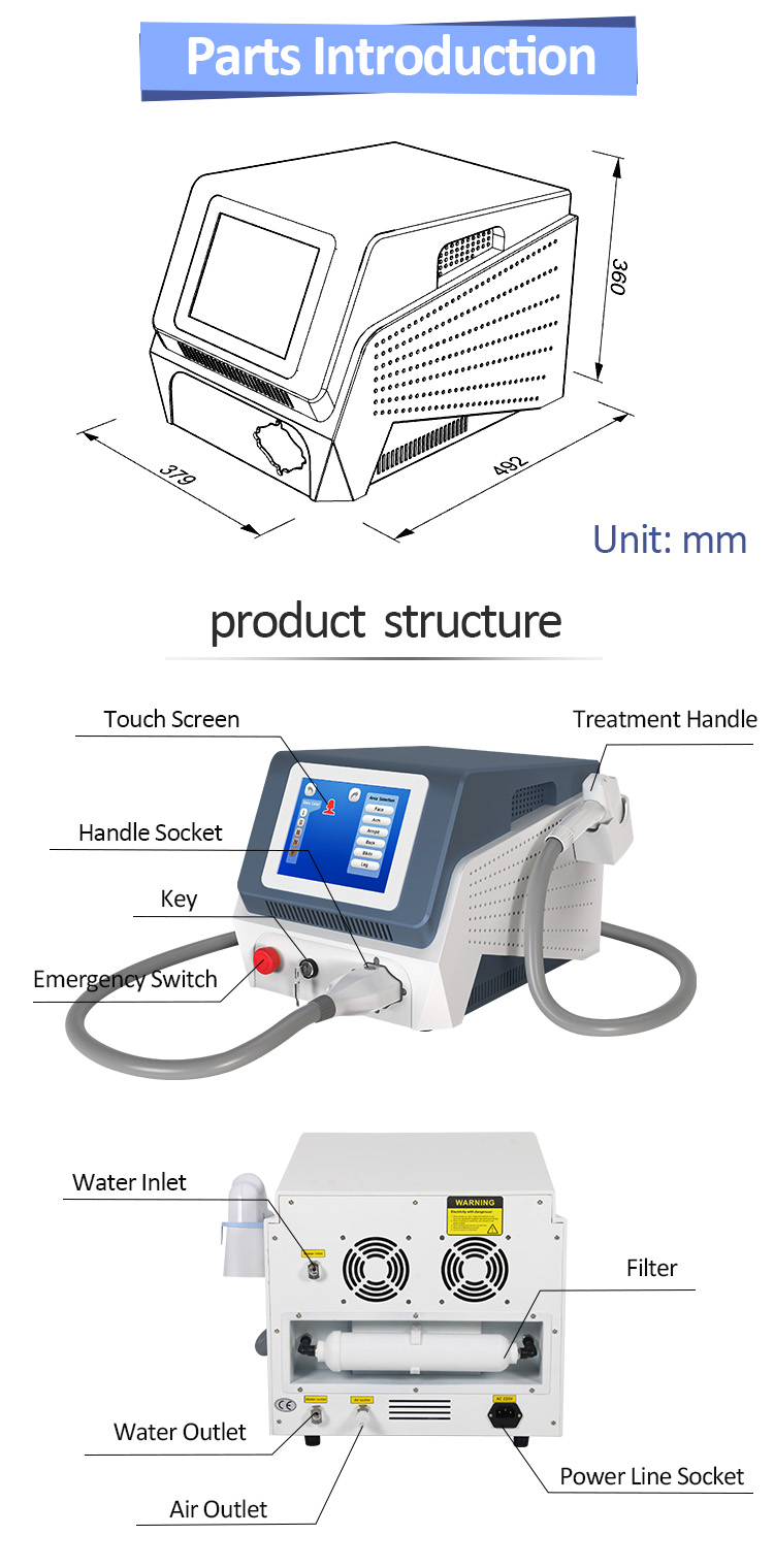 Portable 808nm Diode Laser Hair Removal Machine For Home hair removing laser machine lady hair removal machine
