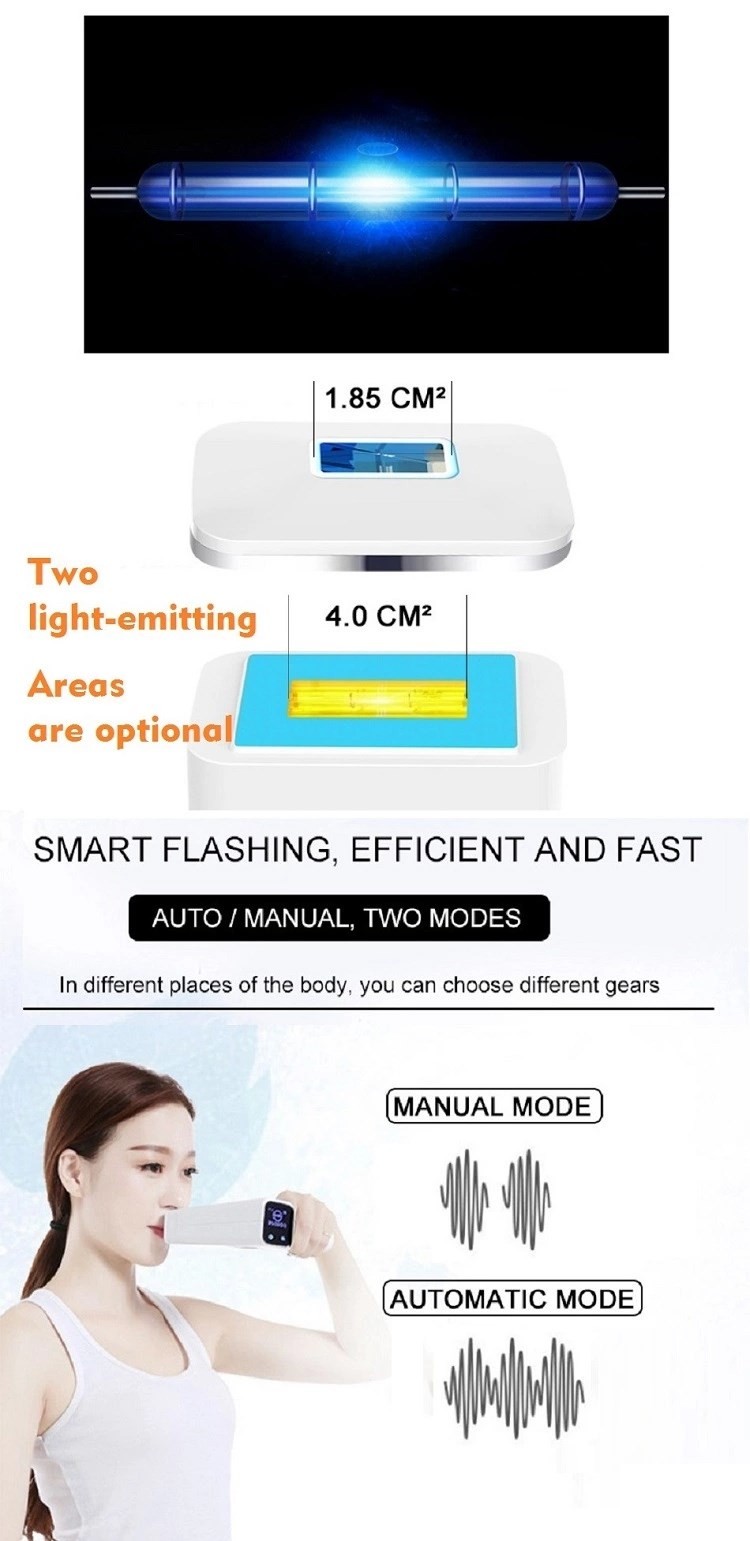 350000 Flashes 390g 4cm2 Air Cooling Laser Hair Removal