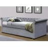 Buy cheap Full Size Velvet Upholstered Daybed Trundle Bed Chesterfield Grey Plush from wholesalers