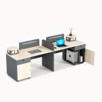 Solid Wood Style 6-4 People Double Seat Table Workstation Computer Desk and