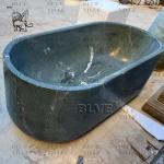 Green Natural Marble Freestanding Bathtub Luxury Soaking Directly Decoration