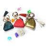 Buy cheap Bright Blue 40g Coin Bag Keychain , Matte Surface Promotional Leather Keyrings from wholesalers