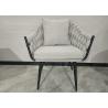 Buy cheap Custom Metal Leg Fabric Odm Wrought Iron Upholstered Dining Chairs Contemporary from wholesalers