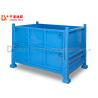 Buy cheap Blue Sides Cover Structural Pallet Rack , Industrial Steel Folding Steel Turnover Box from wholesalers