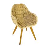 Dining Room Polyethylene Rattan Wicker Chairs Furniture Mixed Wood Legs