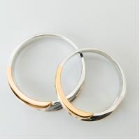 Buy cheap 18K Double Color MEN 0.153ct Women 0.12ct Couple Gold Finger Rings product
