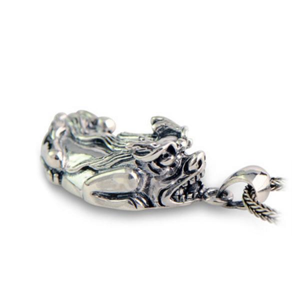 Buy cheap Men Jewelry 925 Silver Fabulous Wild Beast Pendant Neckalce with Wheat Chain(N013704W) from wholesalers