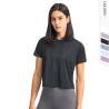 Buy cheap Loose Fit Yoga Short Sleeve Crew Neck T Shirts Breathable Gym Fitness Top from wholesalers