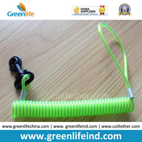 Buy cheap Green Stainless Steel Cord Coiled Lanyard W/Plastic Hook from wholesalers